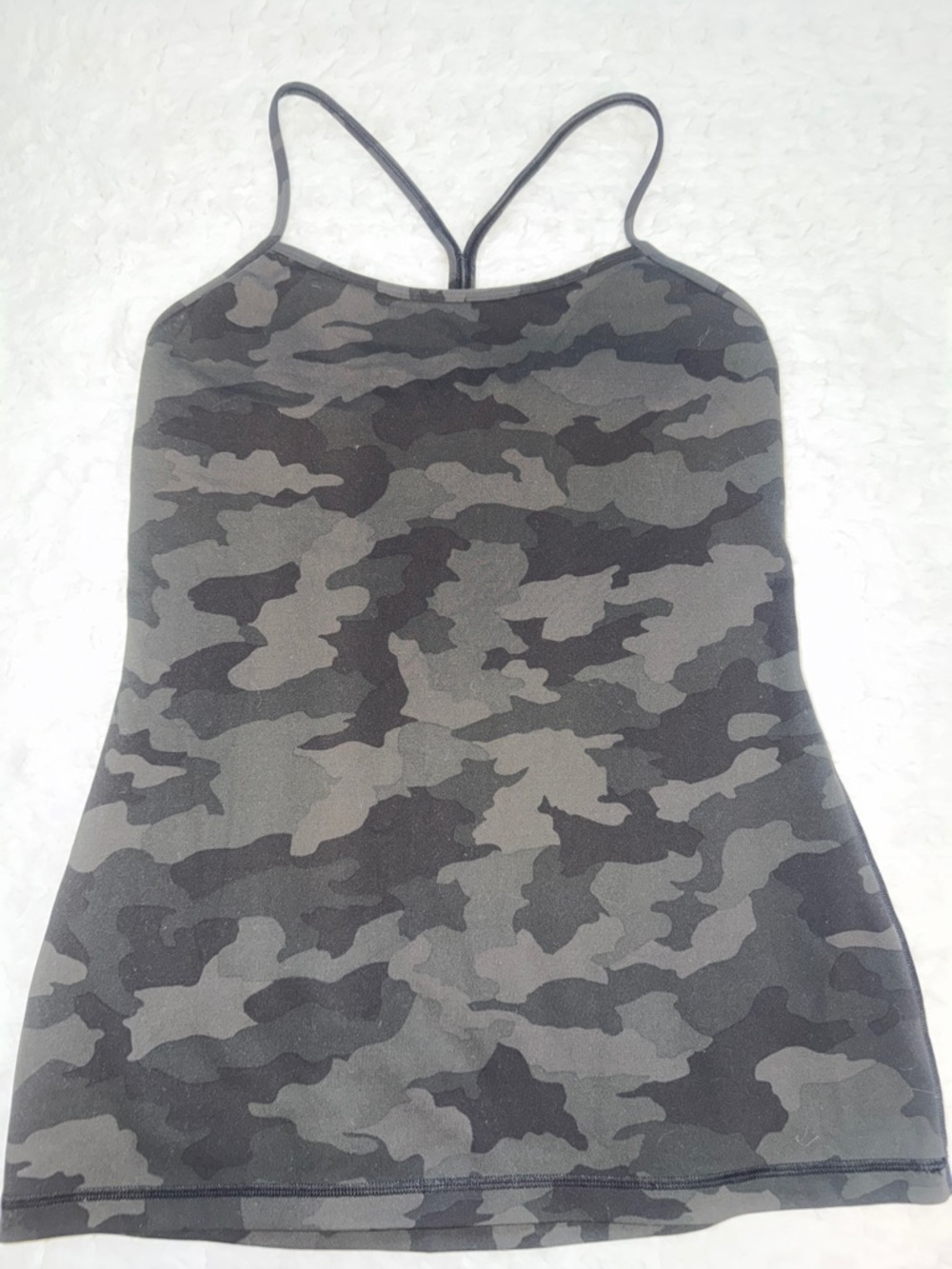 lululemon athletica Gray Camo Strappy Tank